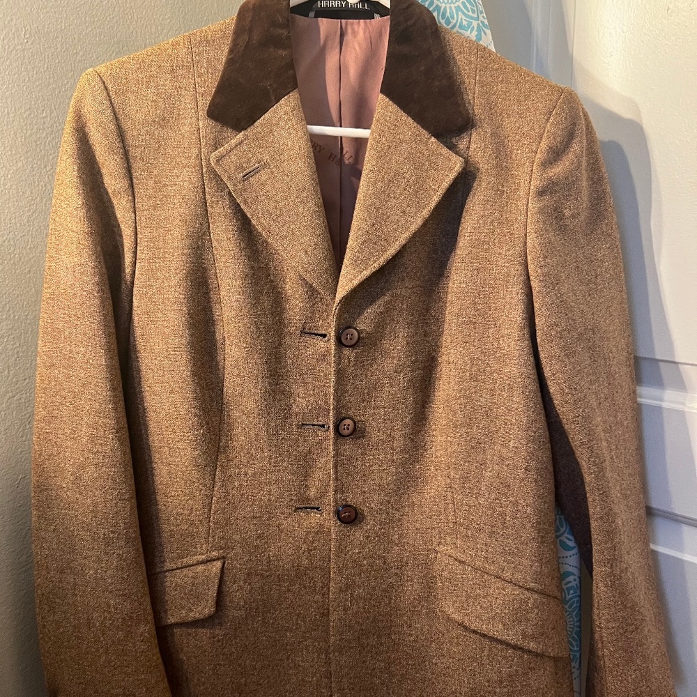 Harry Hall solid Tweed hunt coat (vintage)